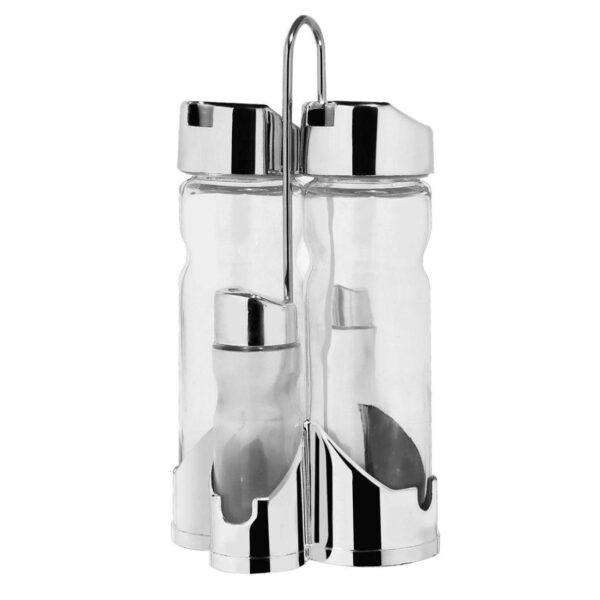 GALHETEIRO INOX/VIDRO 4PC