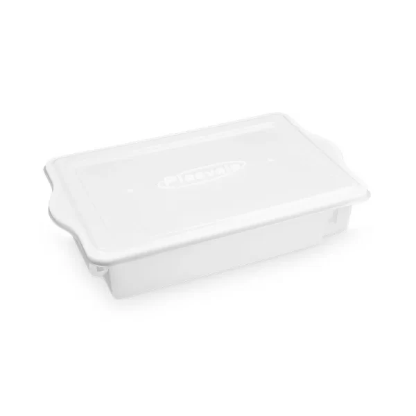 CAIXA EMPILHA 24,5L COM TAMPA - COR NATURAL PLASVALE