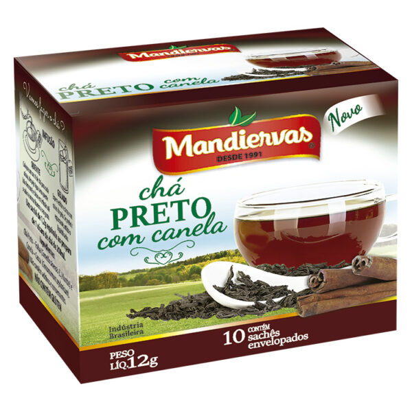 CHA PRETO COM CANELA 12GR - MANDIERVAS