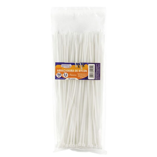 ABRAÇADEIRA DE NYLON 150X3,5MM BRANCA - BRW