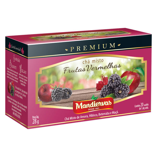 CHÁ FRUTAS VERMELHAS 28G PREMIUM - MANDIERVAS